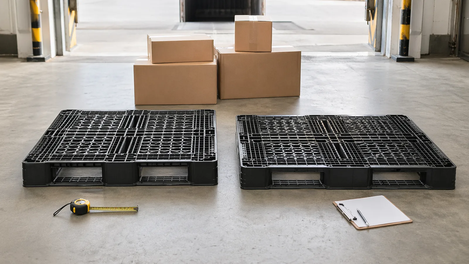 수출용 파레트 1100x1100 1200x1000 규격 비교 현장 이미지